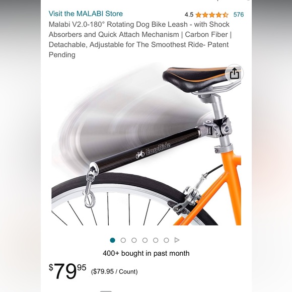 dog adjustable leash carbon fiber puppy leash - Easy Ride by Malabi bike leash - Picture 13 of 13